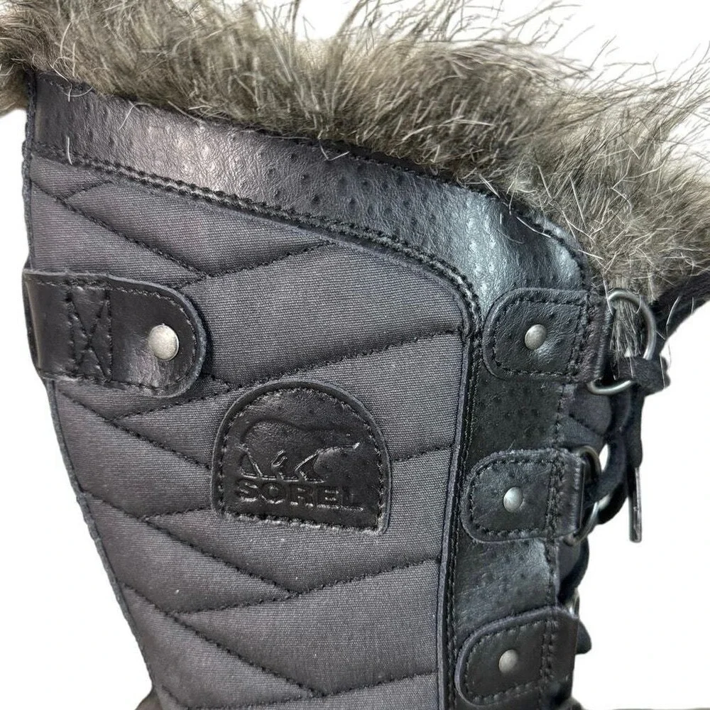 Sorel Boots Womens 6.5 Black Tofino II Faux Fur Lined‎ Waterproof Snow Outdoors